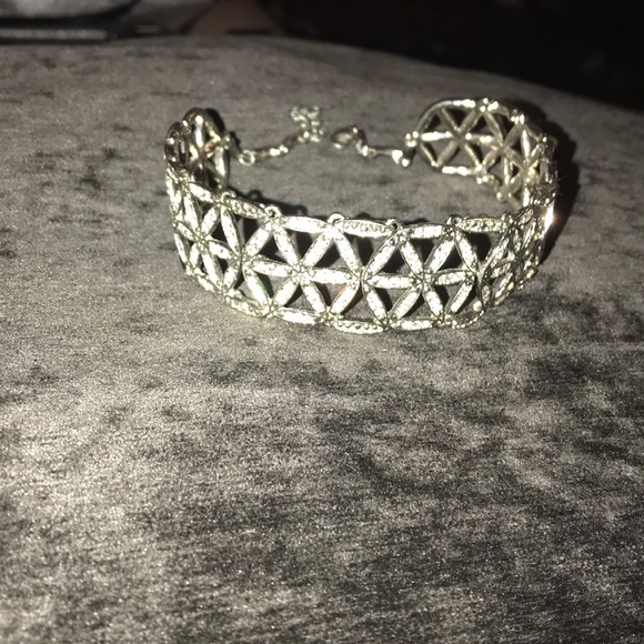 Accessories - Silver choker with cubic zirconia/ or crystals